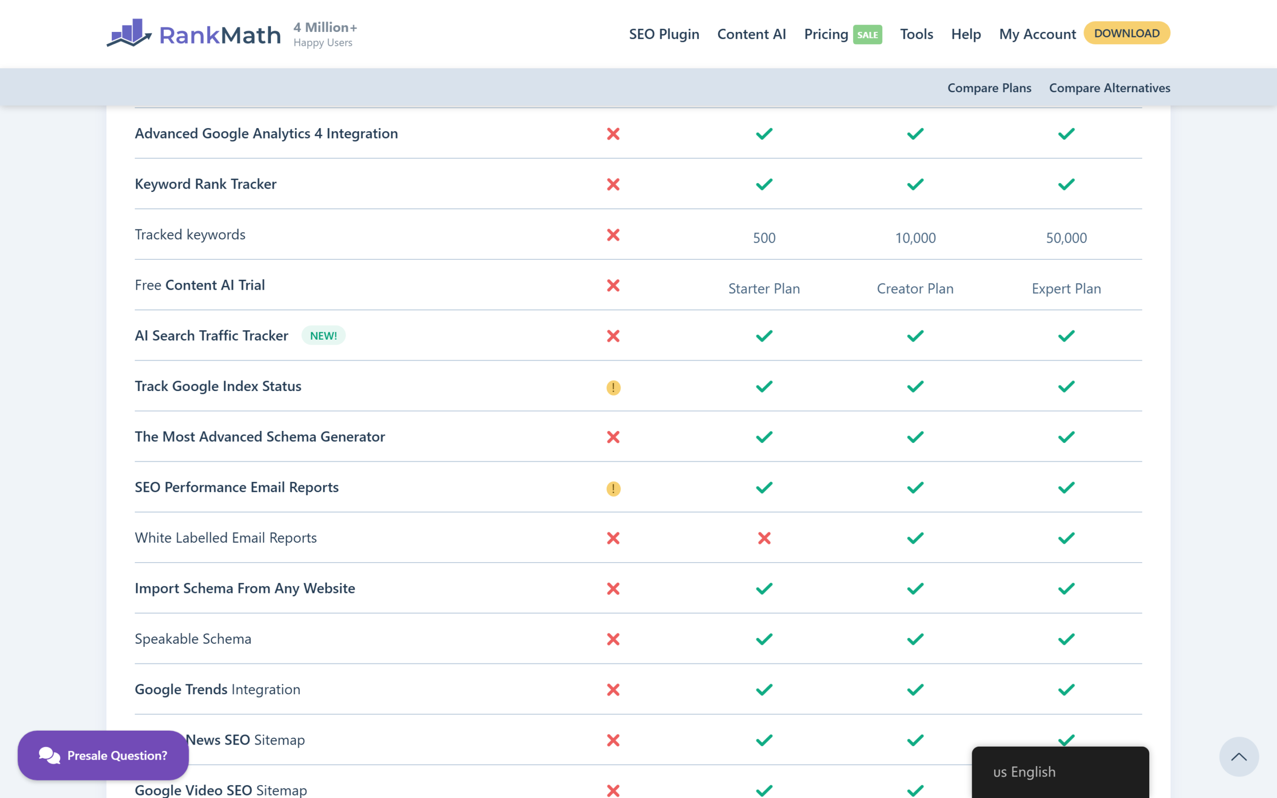 RankMath pricing page showing PRO, BUSINESS and AGENCY plans in EUR